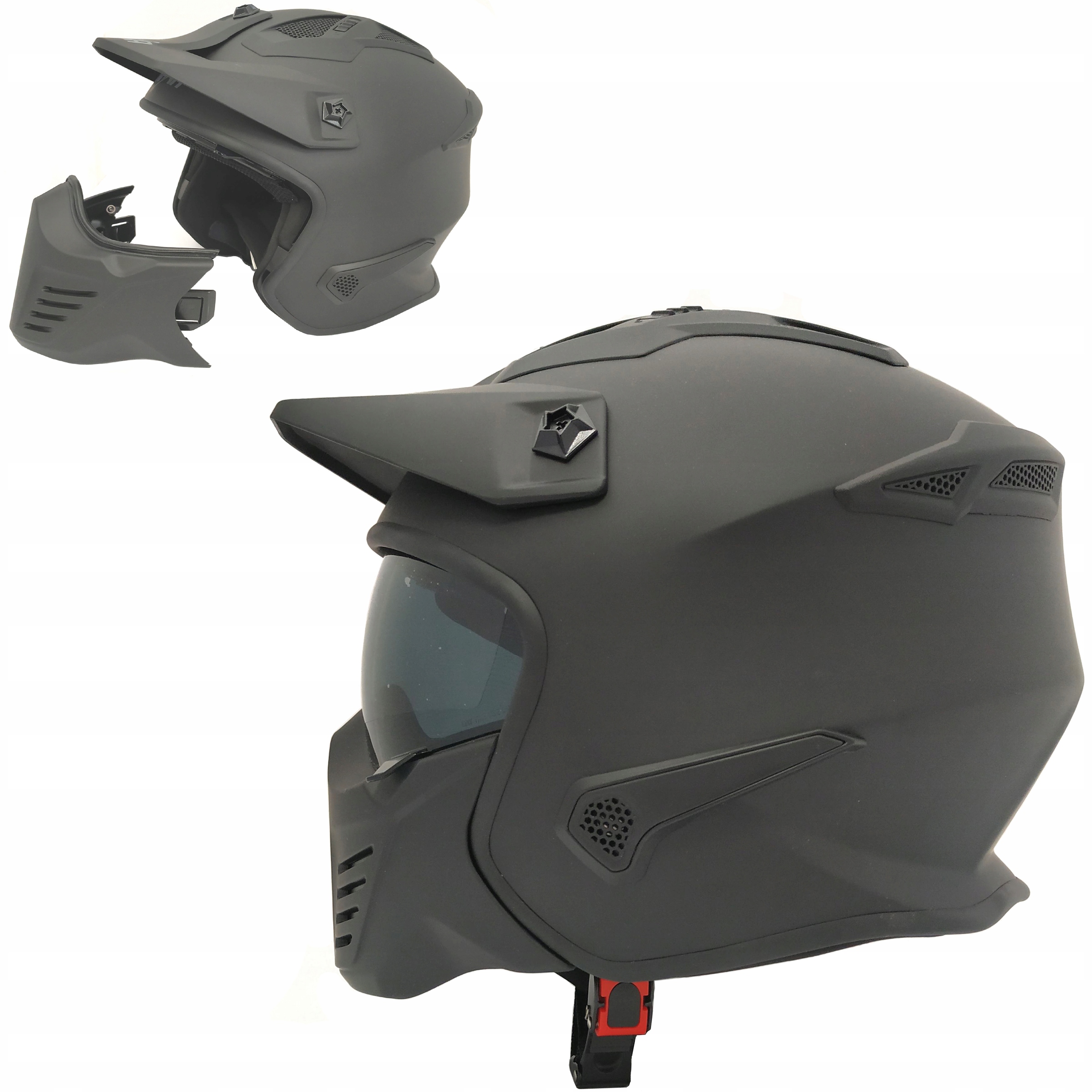 PRILBA NA MOTOCYKLE NAXA S27 / B. M + ODNÍMATEĽNÉ ČELuste