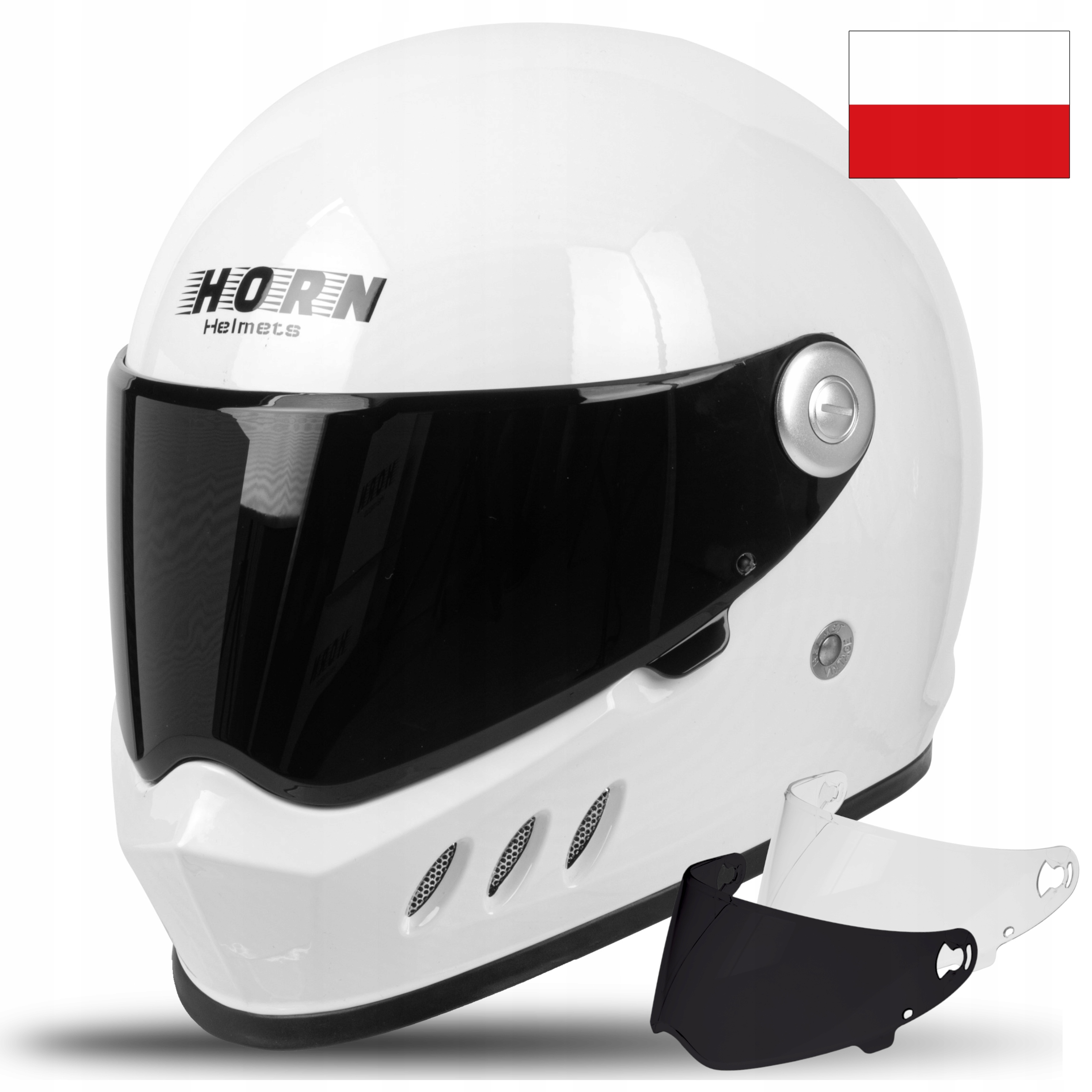 NOVINKA PRILBA MOTOCYKLOV HORN RINT, + ČIERNE SKLO XS