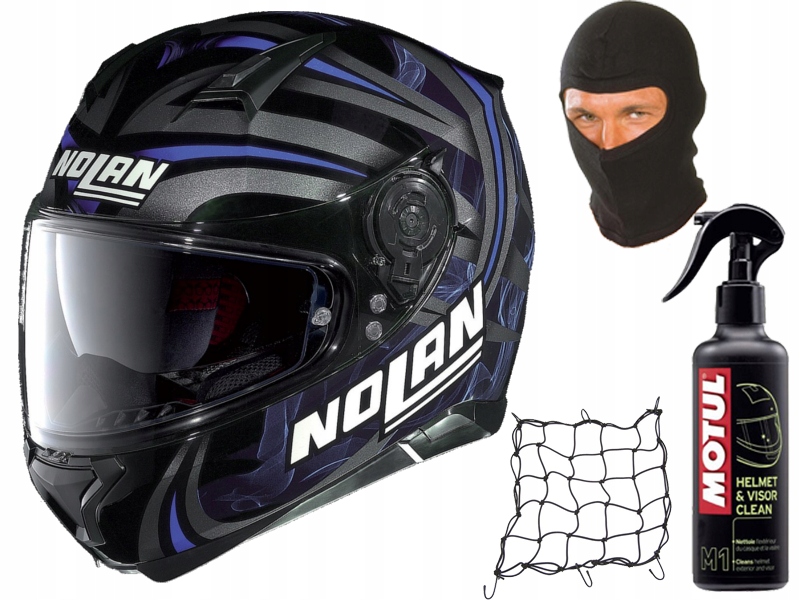 PRILBA NOLAN N87 LED SVETLO N-COM GLOSSY ČIERNA 29 S