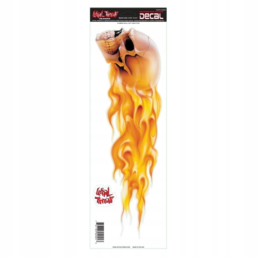 Nálepka Lethal Threat LT02004 Flame Skull 5x18in
