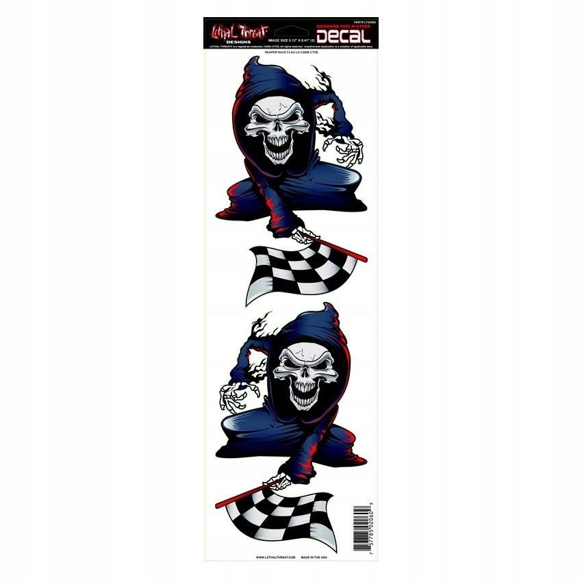 Nálepka Lethal Threat LT02060 Reaper Flag 5x18in