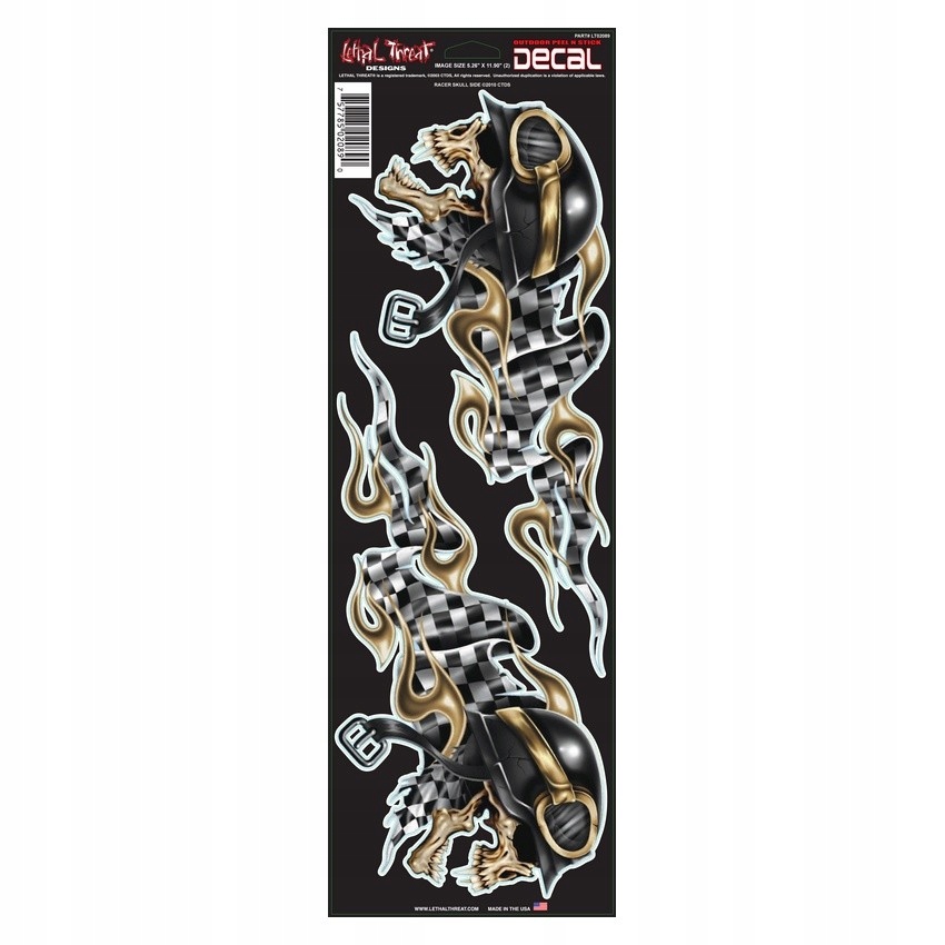 Nálepka Lethal Threat LT02089 Racer Skull 5x18in