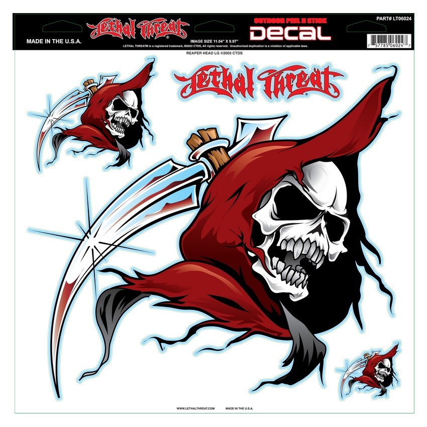 Nálepka Lethal Threat LT06024 Reaper Head 12x12in