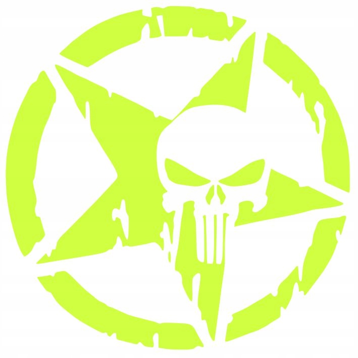 Nálepka NEON PUNISHER hviezda wrangler džíp 60cm