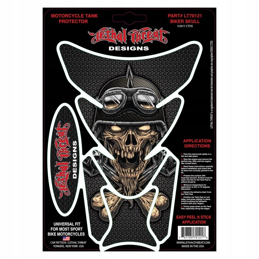 Nálepka na tank TANKPAD Lethal Threat Biker LT70121
