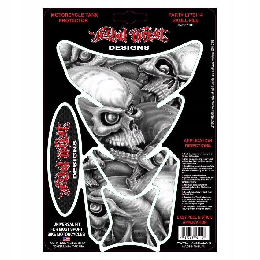 Nálepka na tank TANKPAD Lethal Threat Skull LT70114