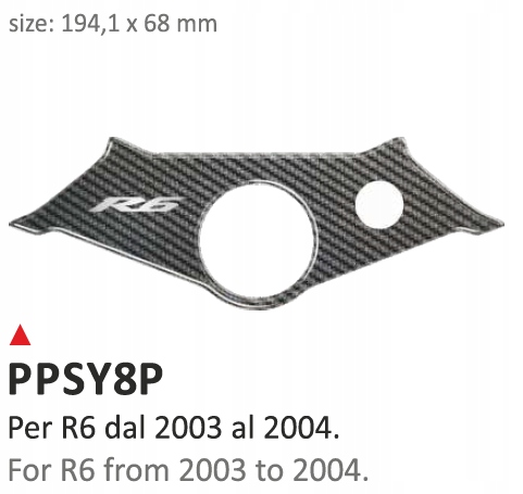 Nálepka na volante Yamaha R6 2003/2004