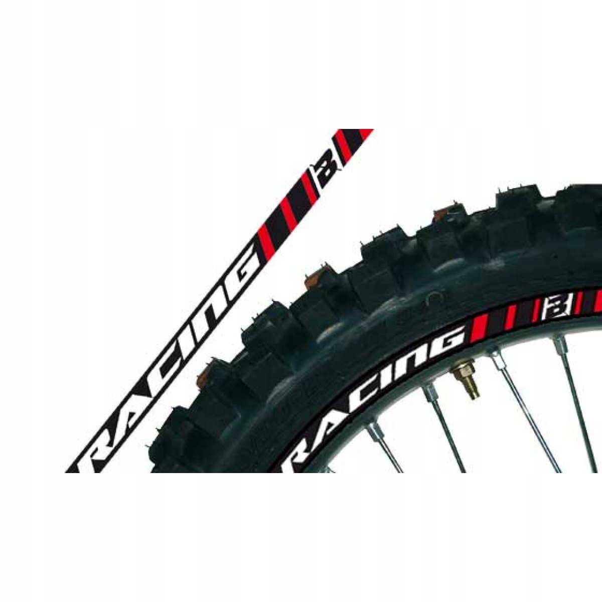 NÁLEPKA NA KOLESO NÁLEPKA CROSS ENDURO ČERVENÁ