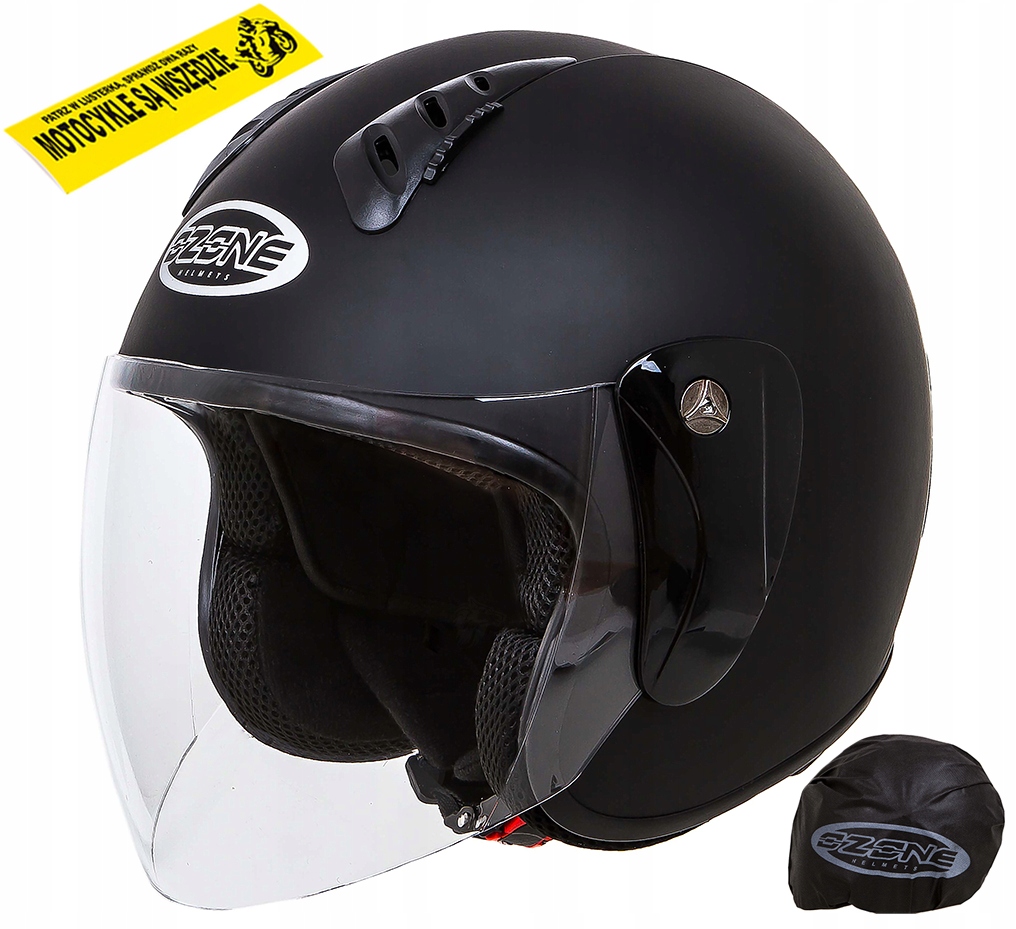 OZONE HY818 XL OTVORENÁ PRILBA MOTOCYKLOV ČIERNY MAT