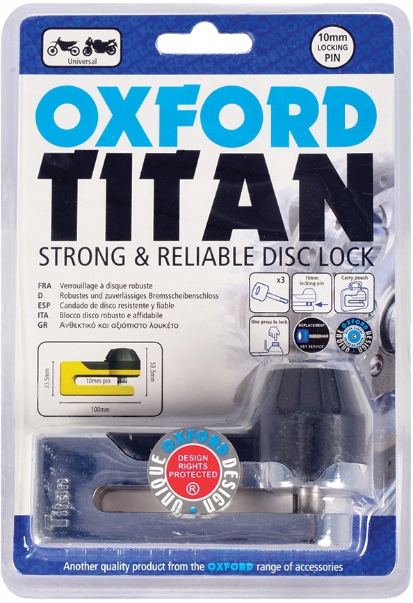 BRZDOVÝ ZÁMOK OXFORD TITAN 10 MM