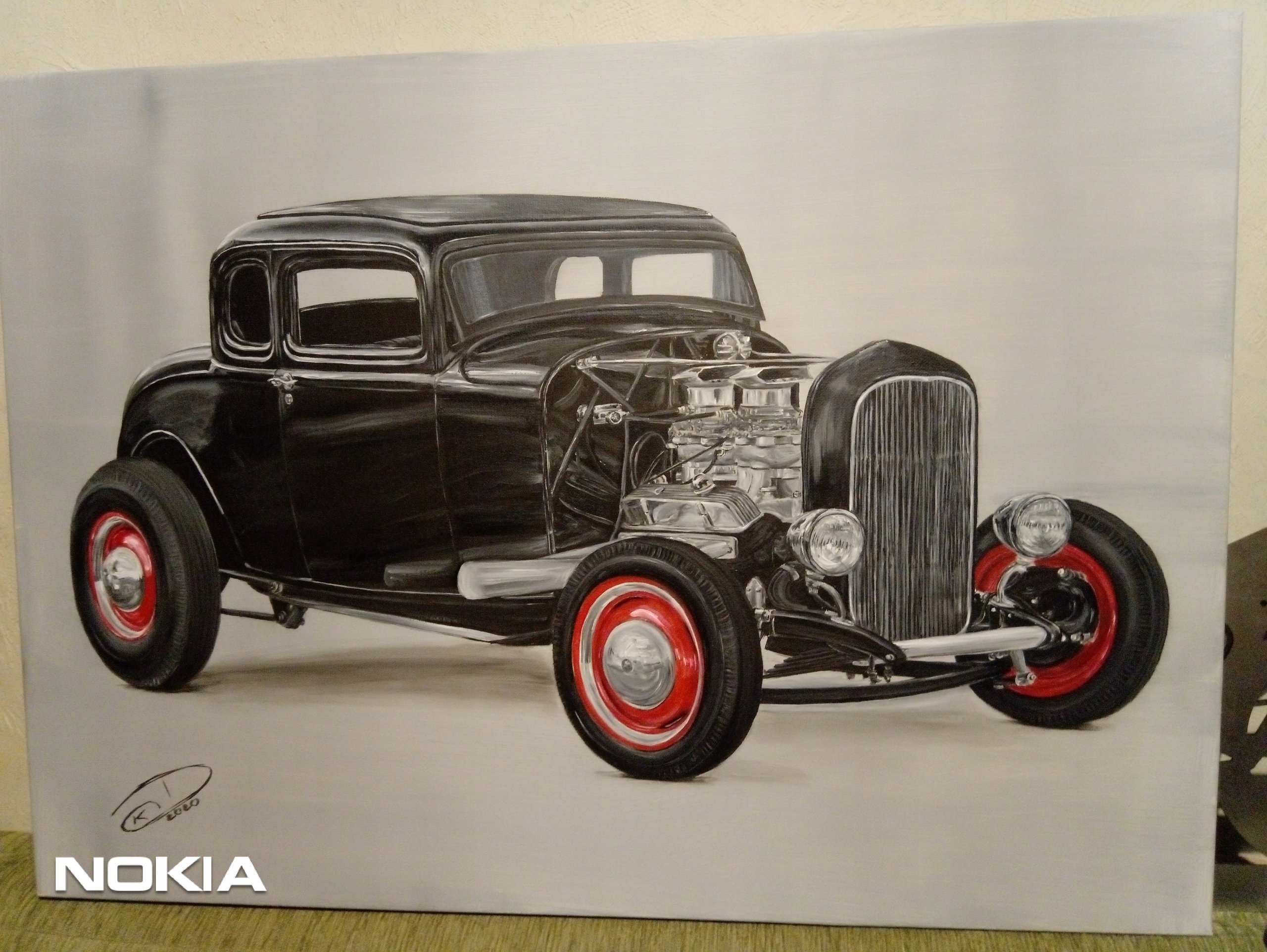 Olejomaľba 50x70cm Ford Hotrod USA