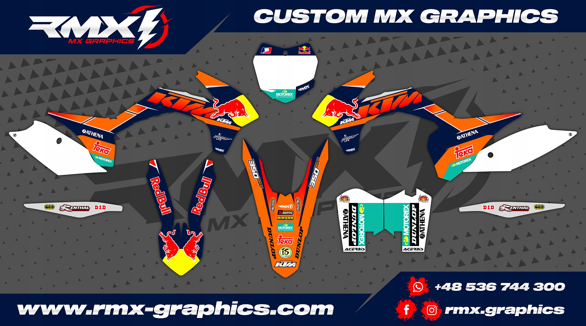 Dyha / samolepky motor KTM SX SXF 2013 2014 2015
