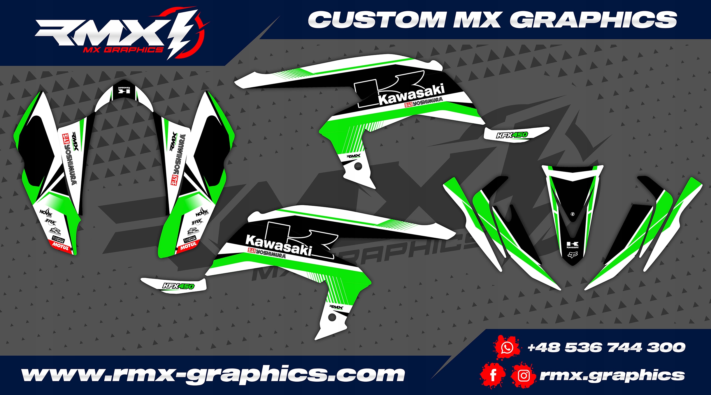 Dyha / samolepky štvorkolka Kawasaki KFX 450 / 450R