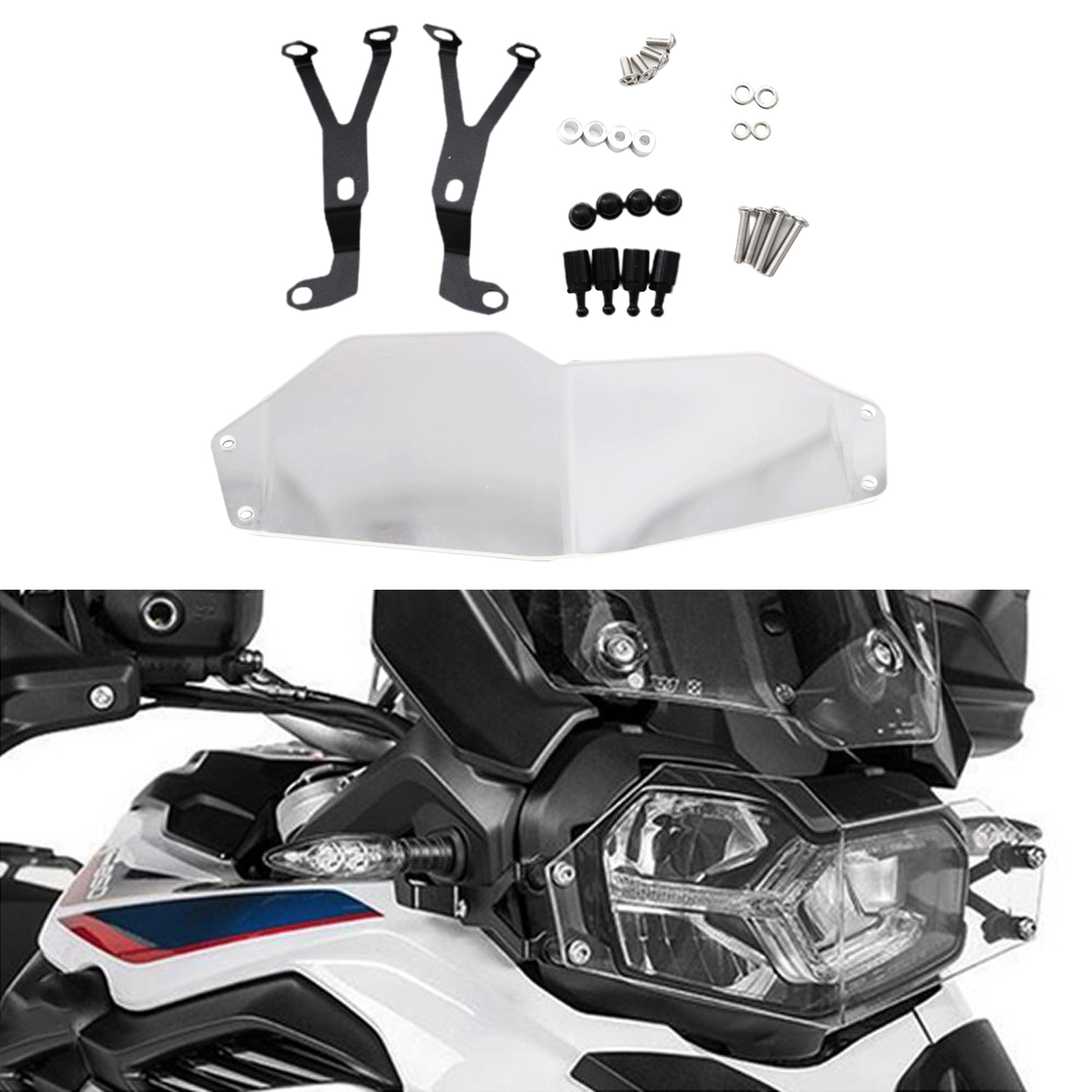 Svetlý kryt svetlometu pre motocykel