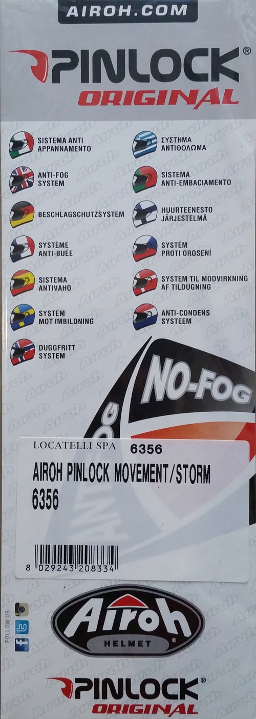PINLOCK AIROH POHYBOVÁ BÚRKA ORIGINÁL
