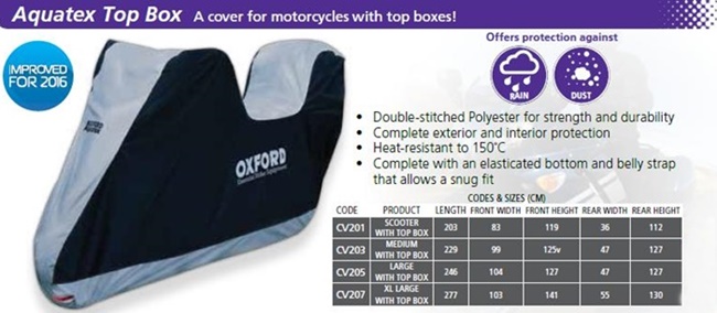 MOTOCYKL + PRÍPAD OXFORD AQUATEX L