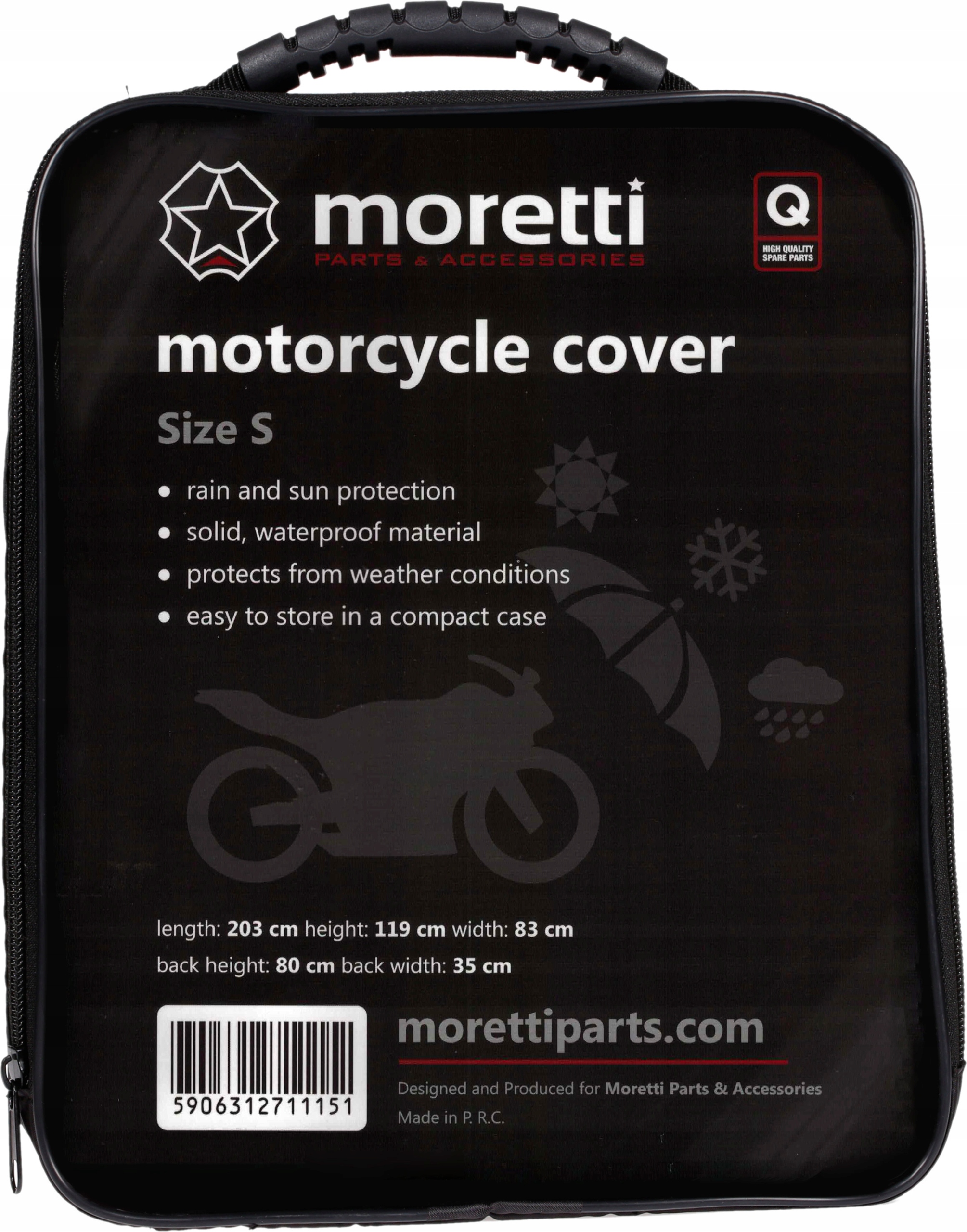 KRYT MOTOCYKLU MORETTI S 203x119x83 silný