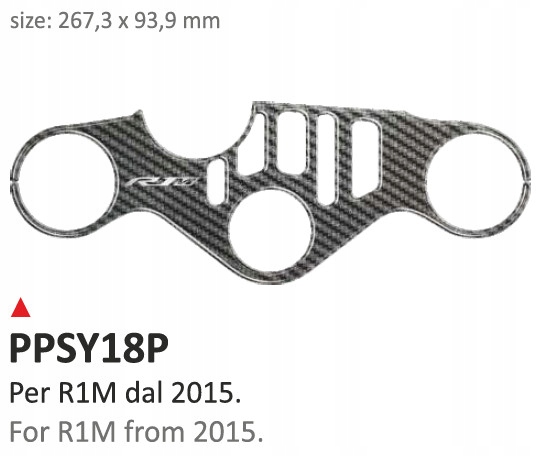 Nálepka PRINT na poličku na volant Yamaha R1M 2015