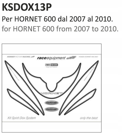 Nálepky PRINT na motocykel Honda Hornet 600 2007/2