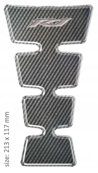 PRINT tankpad Zlatá na karbónovom logu Yamaha R1 sivá