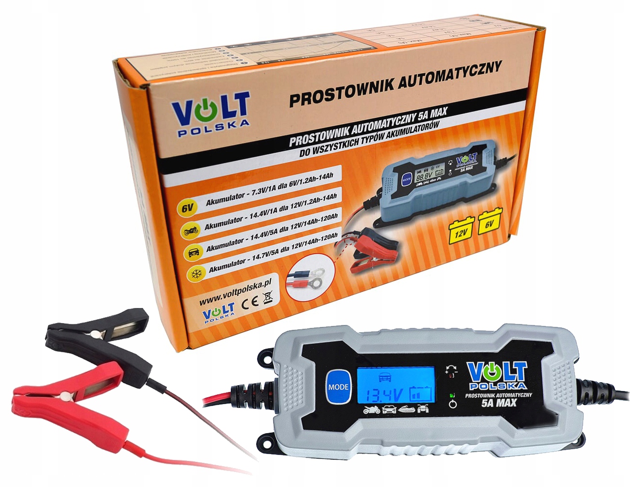AUTOMATICKÝ DIGITÁLNY usmerňovač 6V 12V 5A LCD VOLT