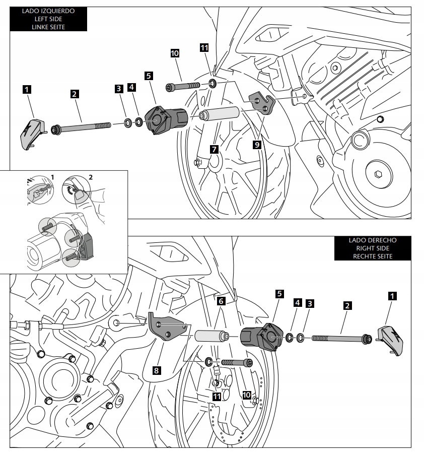 Padacie podložky PUIG 20353N Suzuki GSX-S125 20