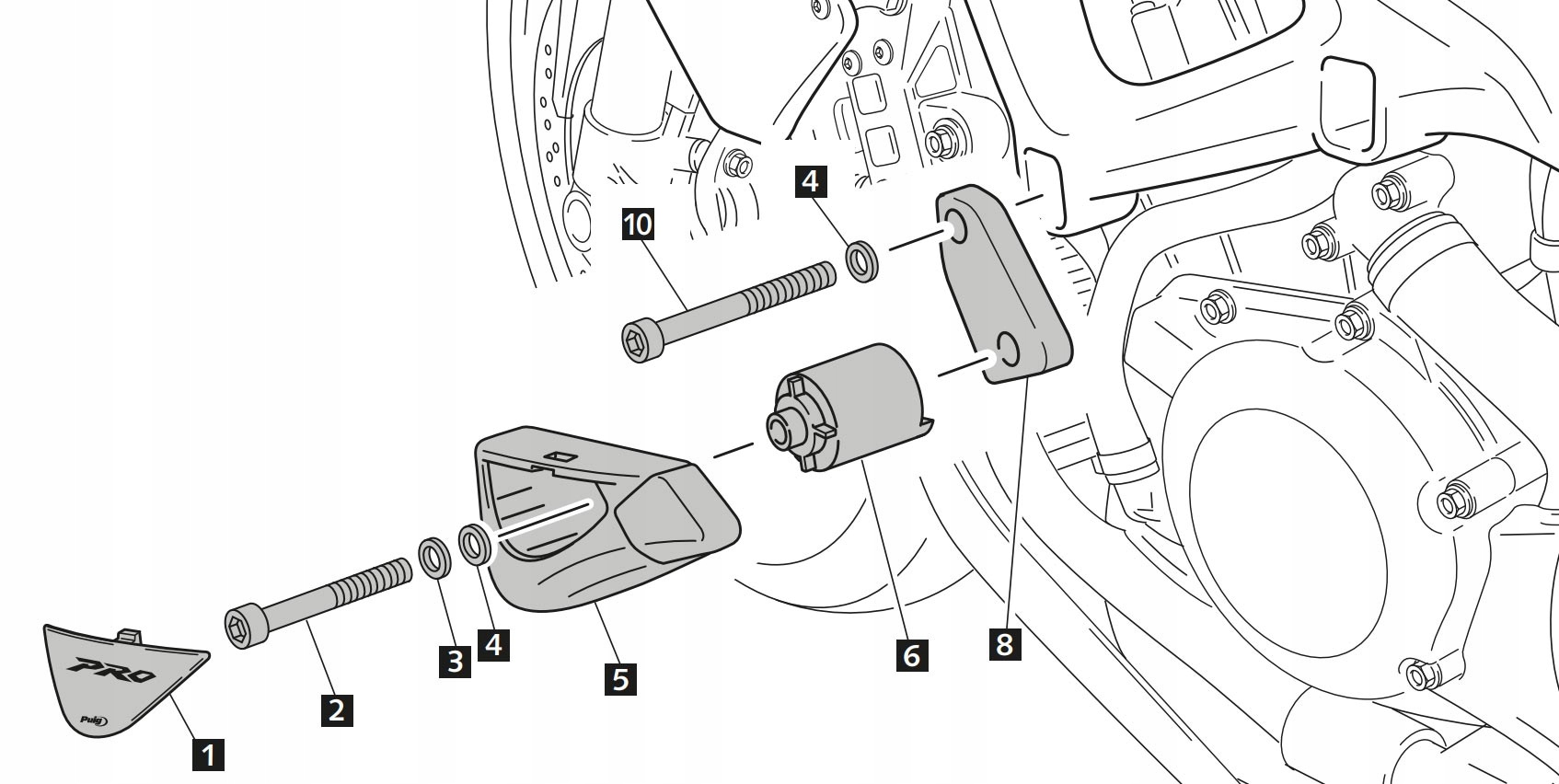 Padacie podložky PUIG 3158N PRO Aprilia RSV4 RF / RR