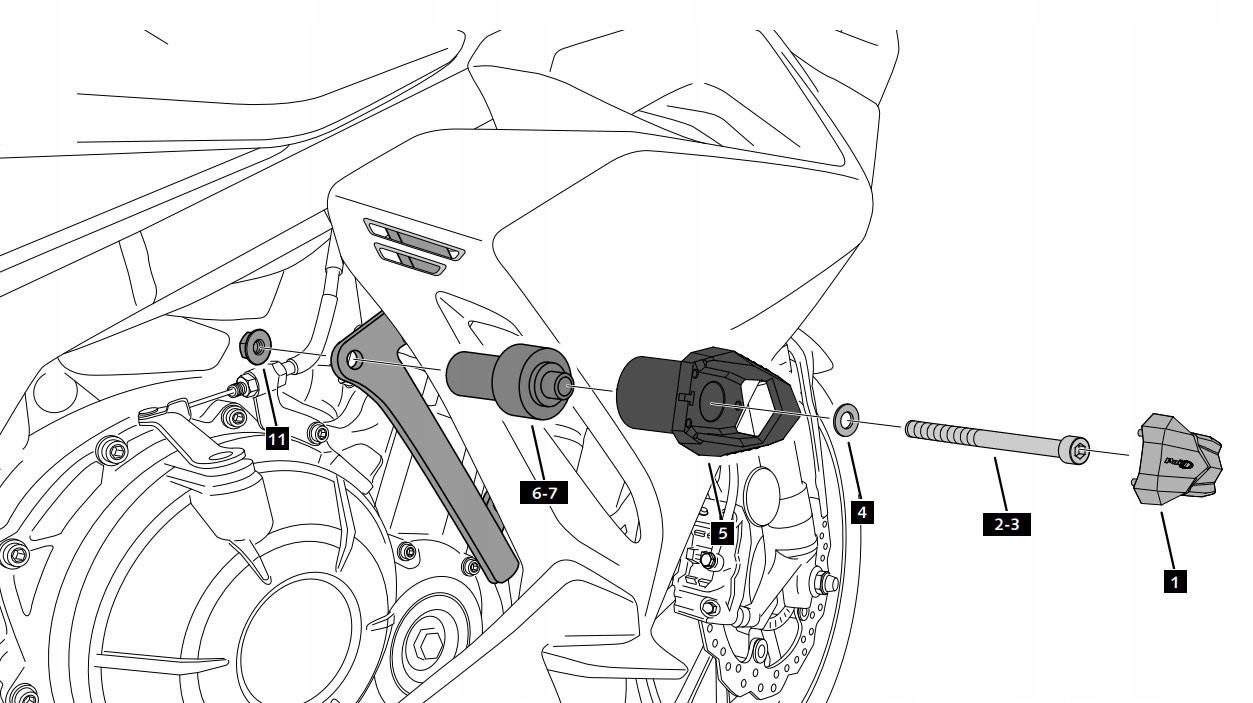 PUIG 3598N chrániče pred pádmi Honda CBR500R 19-20