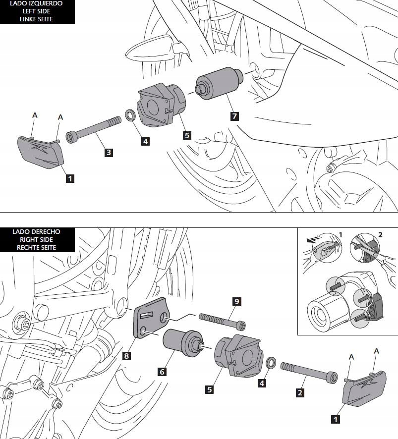 Padací vak PUIG 6060N čierny BMW S1000RR 12-14