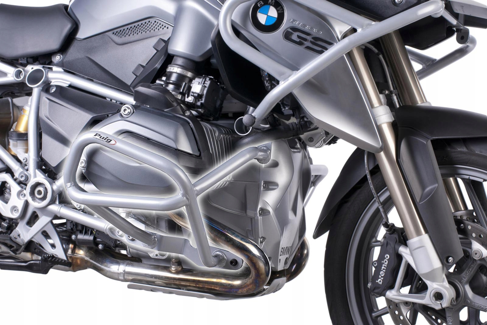 Šedé nárazníky PUIG 7543U pre motor BMW R1200GS 14-17