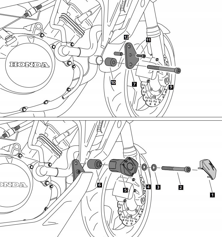 Padacie podložky PUIG 9654N čierna Honda CB125R 18-20