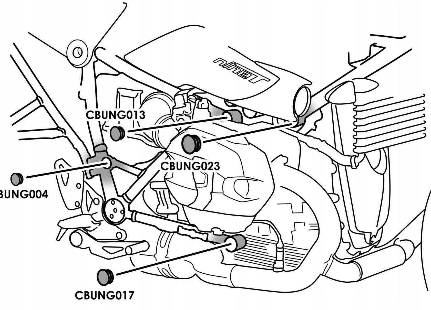 Kryty rámu PUIG 9664N BMW R Nine T 17-20