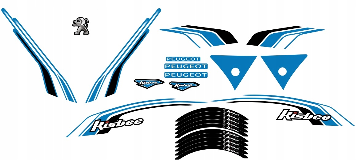 Obtisky Peugeot Kisbee dyha RÔZNE FARBY