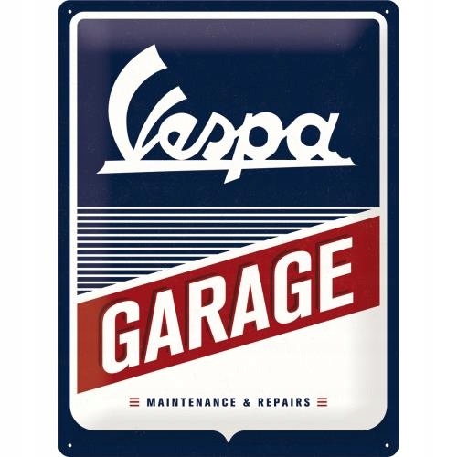 Kovový plagát 30x40 Vespa Garage 3D !!!