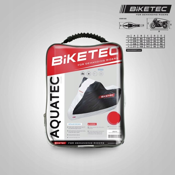 Kryt na motocykel s kufrom BIKETEC AQUATEC L.