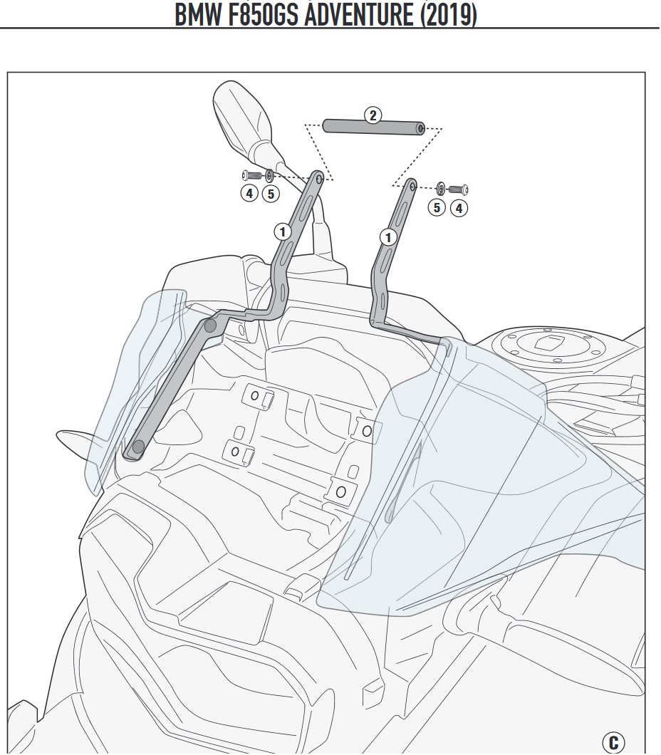 Priečka pre GPS BMW F 850 GS Adventure 2019-2020