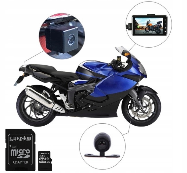 ZÁZNAM MOTOCYKLOV 2 KAMERY KARTA 1080p 720p