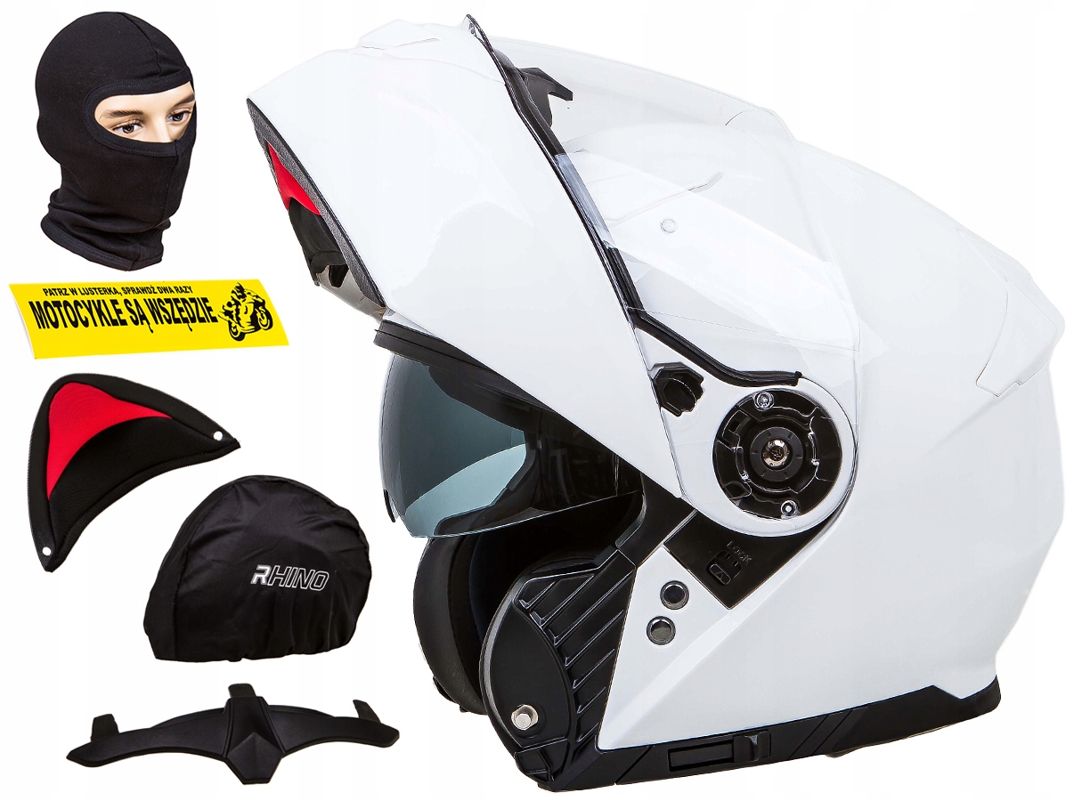 PRILBA RHINO DIAĽNICA ČELÍ MOTOCYKEL BIELA L