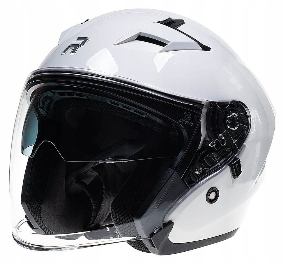 Prilba RHINO TOURING 2 WHITE GLOSS s otvoreným prúdom