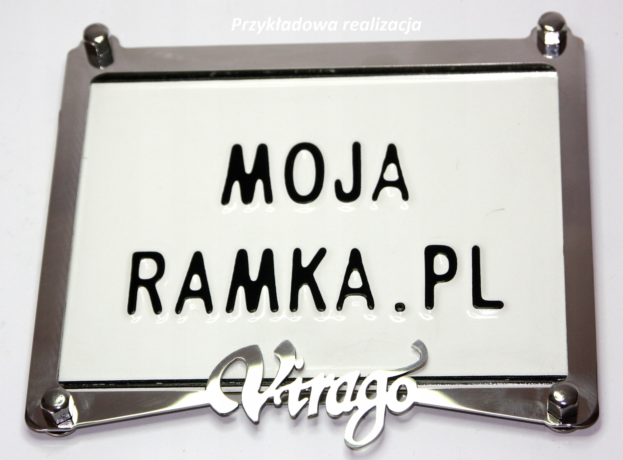 Rám poznávacej značky YAMAHA VIRAGO Inox
