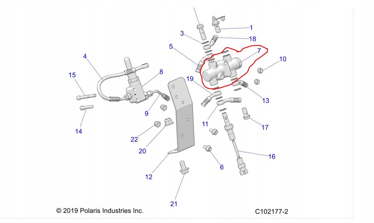 Bloková brzda regulátora tlaku 1911185 Polaris
