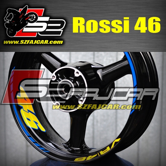 Rossi 46 - Samolepky prúžky ráfiky kolesá ráfiky