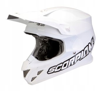PRILBA SCORPION VX-20 AIR SOLID BIELA ČERVENÁ M + ZADARMO