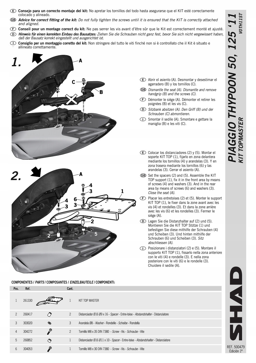 TIEŇ KSHV0TH11ST RÁMEČEK RÁMEČEK ZADNÝ RÁD PRE PIAGGIO