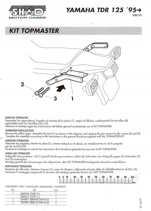 SHAD Y0T17T BOXOVÝ RÁM ZADNÝ YAMAHA TDR 125