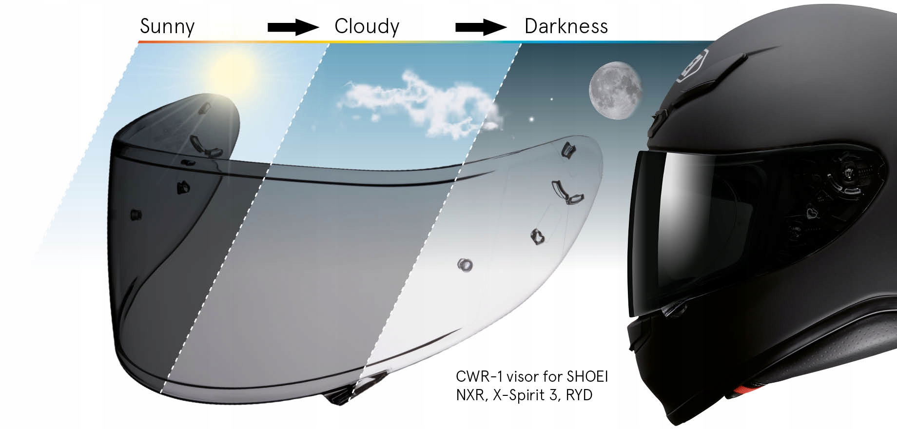 Fotochromatické sklo SHOEI CWR-1 X-Spirit / NXR