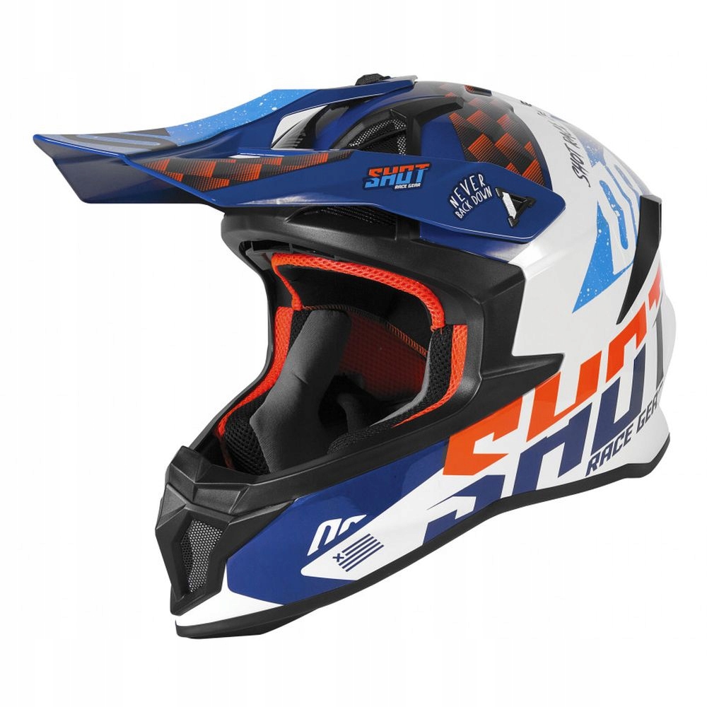 PRILBA SHOT CROSS LITE RUSH BIELA / MODRÁ XL