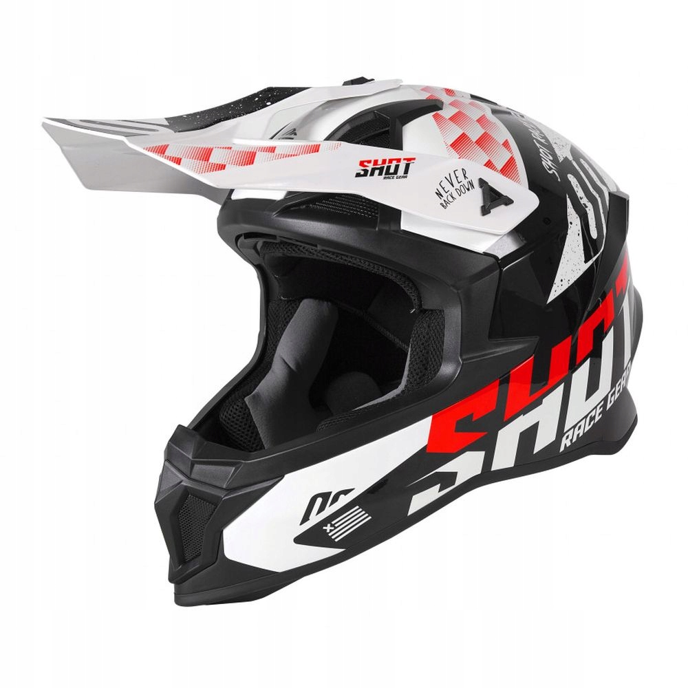 PRILBA SHOT CROSS LITE RUSH ČIERNA / BIELA / ČERVENÁ VEĽKOSŤ XL