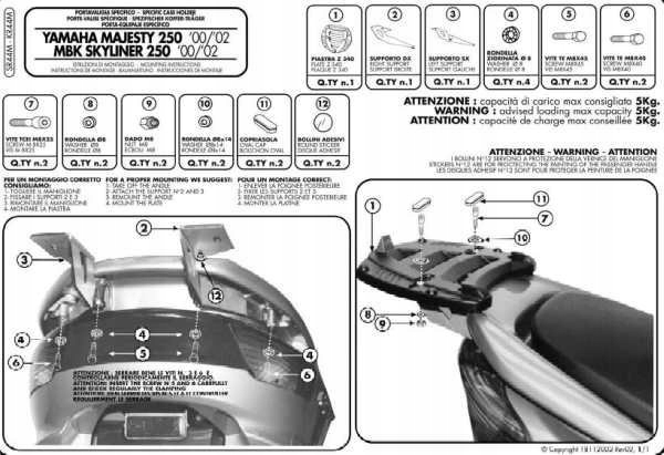 RÁM RÁM YAMAHA MAJESTY 250 MONOLOCK HORNÝ PRÍPAD