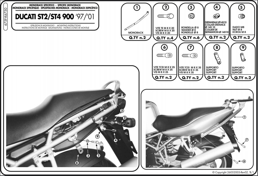 STREDNÝ RÁMOVÝ RÁM. DUCATI ST2 / ST4 900 / ST3 1000